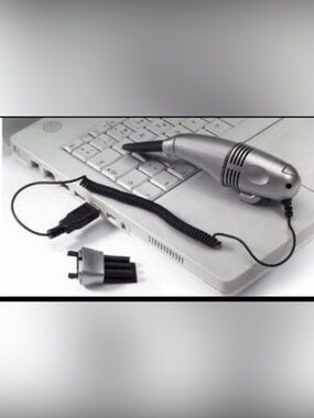Silver USB Mini Vacuum Cleaner for Laptops with light ,filter twist off 3pc new